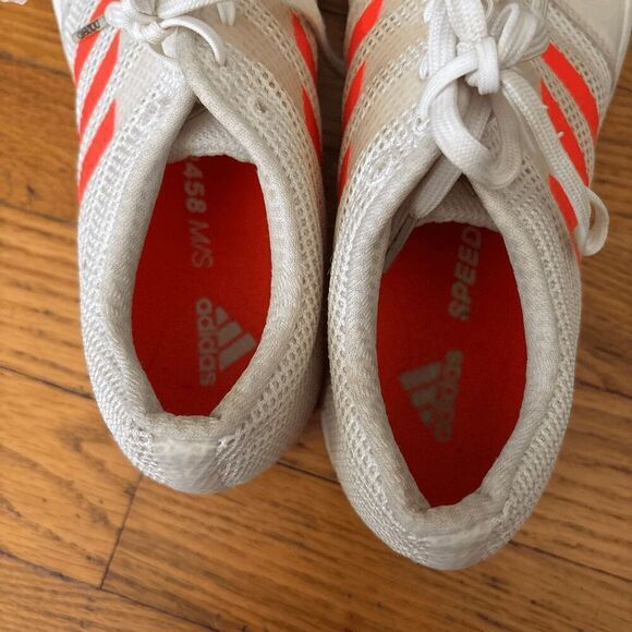 Adidas Mens 11 Track Cleats lace up white pink - Picture 5 of 5